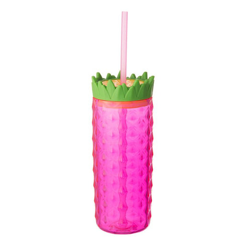 Straw tumbler Pineapple Clear Tumbler 470ml|cool gear Cool gear